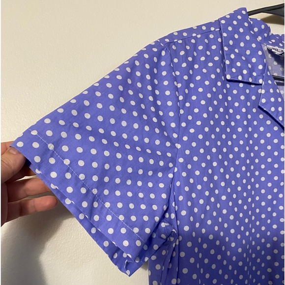 Blair short sleeve polka dot button down blouse - Picture 4 of 5